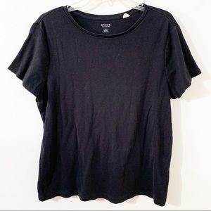 Chico’s 100% Cotton True Color Tees Short Sleeve Tee Shirt Black Chico’s Size 3